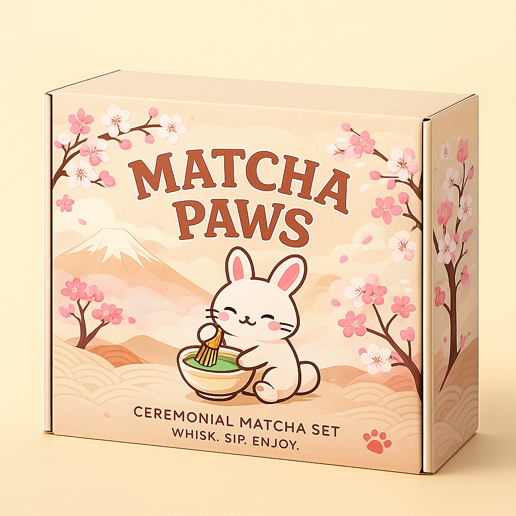 Momo Matcha Set – Cute Ceremonial Matcha Gift Set | Matcha Paws