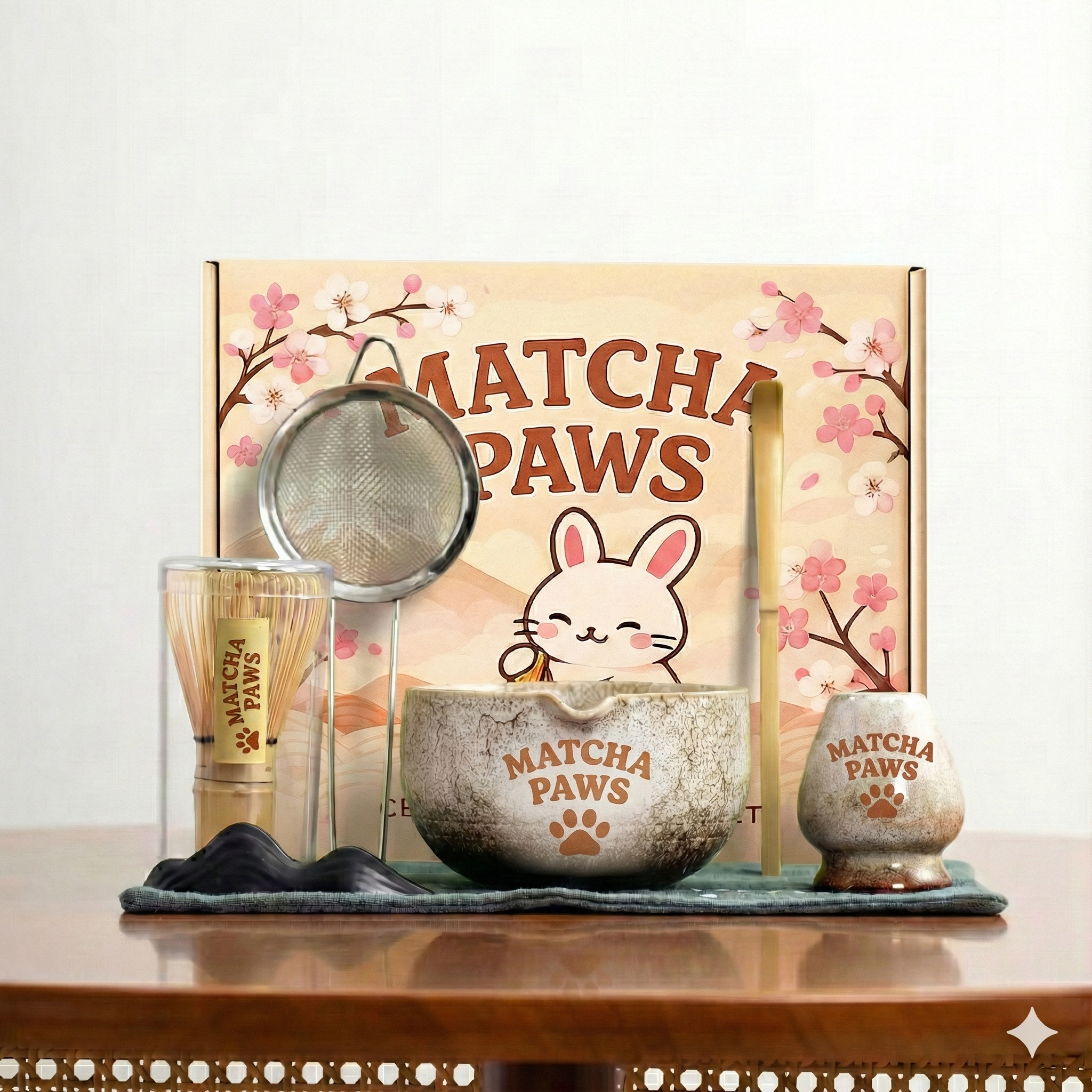 Momo Matcha Set – Cute Ceremonial Matcha Gift Set | Matcha Paws