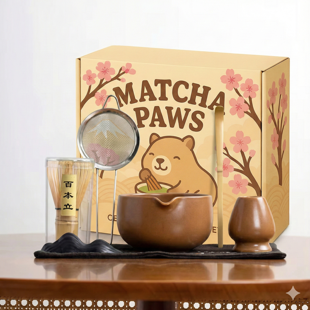 Shiro Matcha Set – Cozy Ceremonial Matcha Starter Kit | Matcha Paws